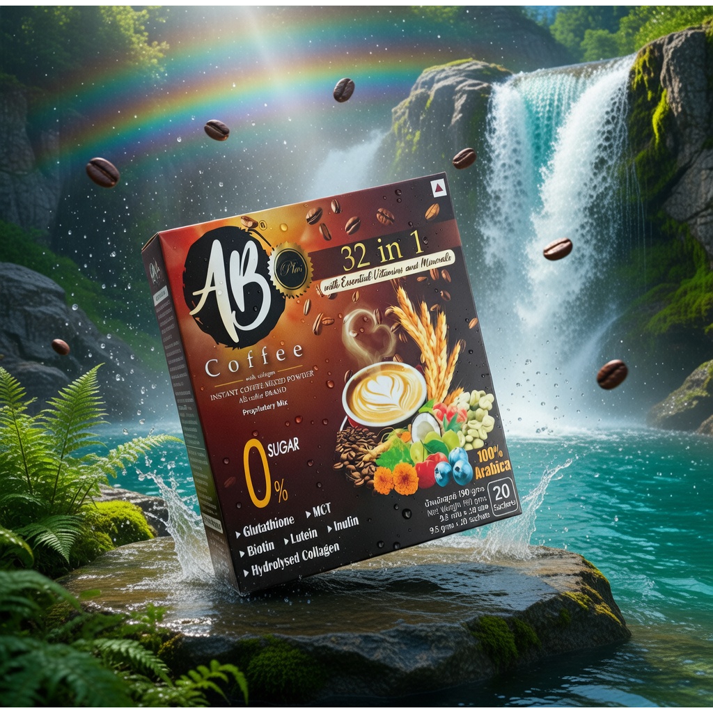 AB Coffee Plus (32 in 1) รวมสารสกัดถึง 32 ชนิดไว้ในซองเดียว