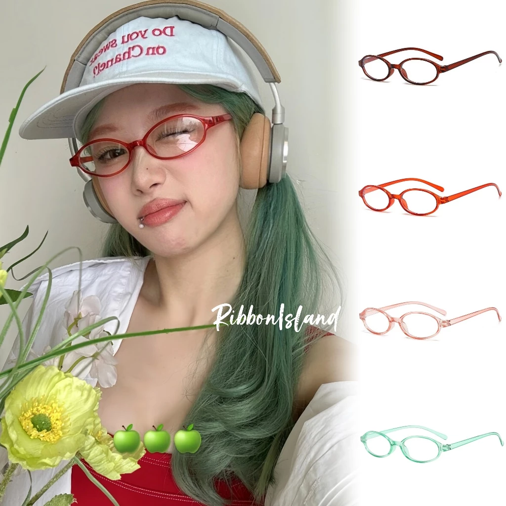 แว่นตา กรอบสีแดง น้ำหนักเบา y2k สไตล์ญี่ปุ่น สไตล์เกาหลี ins เรโทร เกรเดียนต์ ดีไซน์ทันสมัย มากเกินไป COD