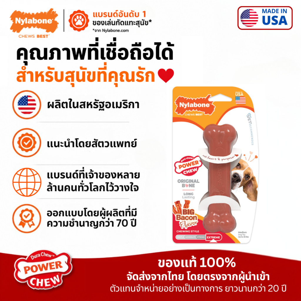 Nylabone عظمة مضغ Power Chew للكلاب — صورة 6