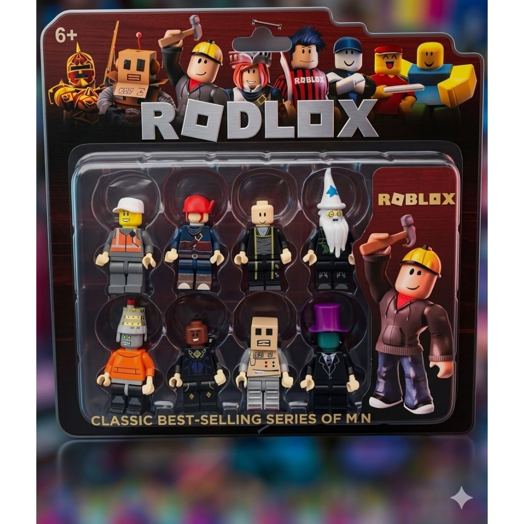 No.8006AB โมเดลฟิกเกอร์โรบ็อค8 ตัวแพค 😎ที่ได้รับแรงบันดาลใจจากตัวละครในเกม Roblox 🕶