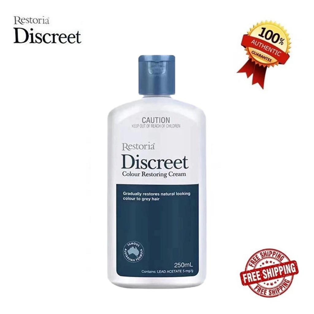 Restoria Discreet Colour Restoring Cream 250ml ครีมฟื้นฟูสีผมธรรมชาติ ปิดผมสีขาว ให้ผมดำเงาเรียบเนียน ติดทนนาน