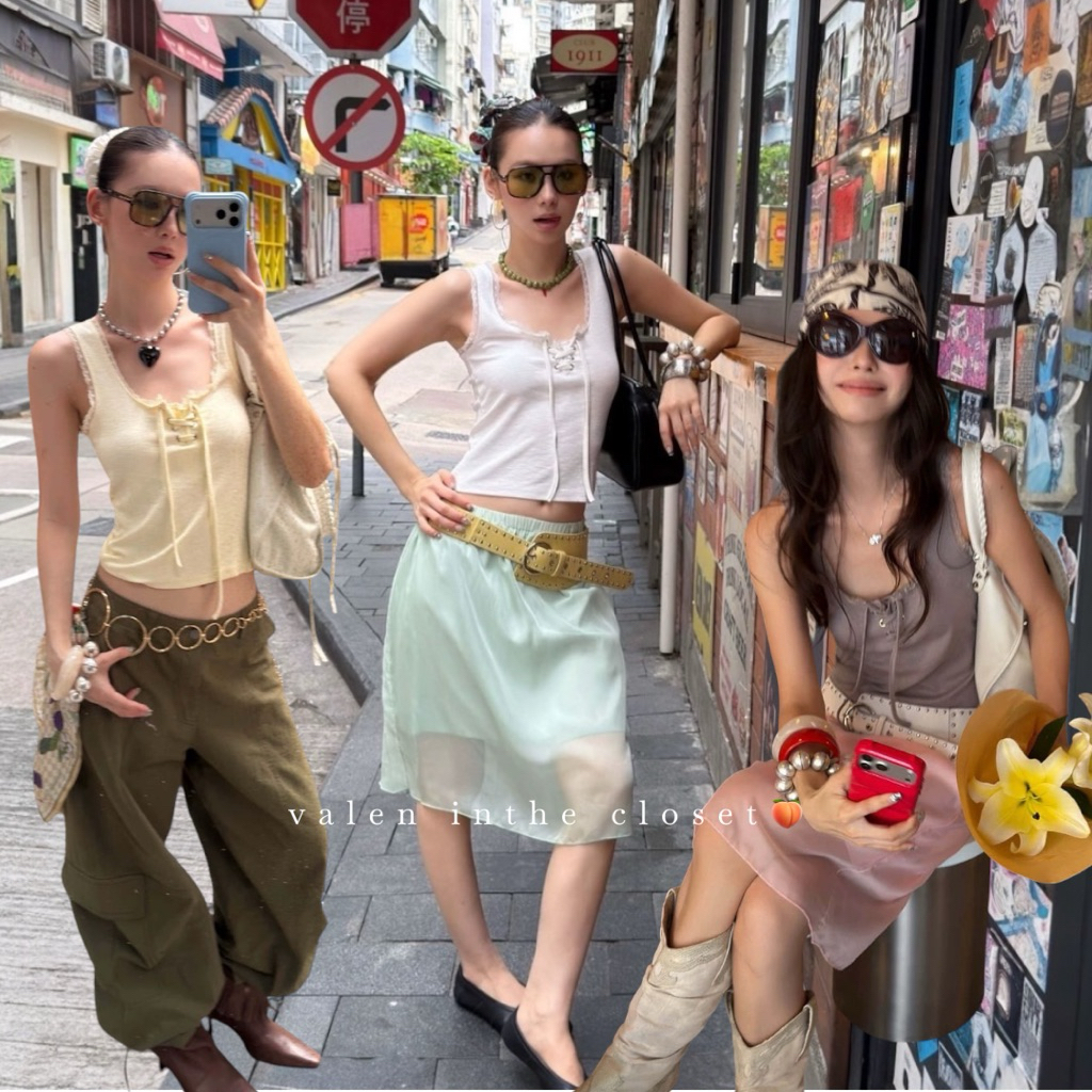 ส่งด่วน 🛵 26T217 LACE TANK TOP เสื้อกล้ามแต่งคอลูกไม้ ผ้าดีมาก **งานMMFISH(SUUZOUU)**