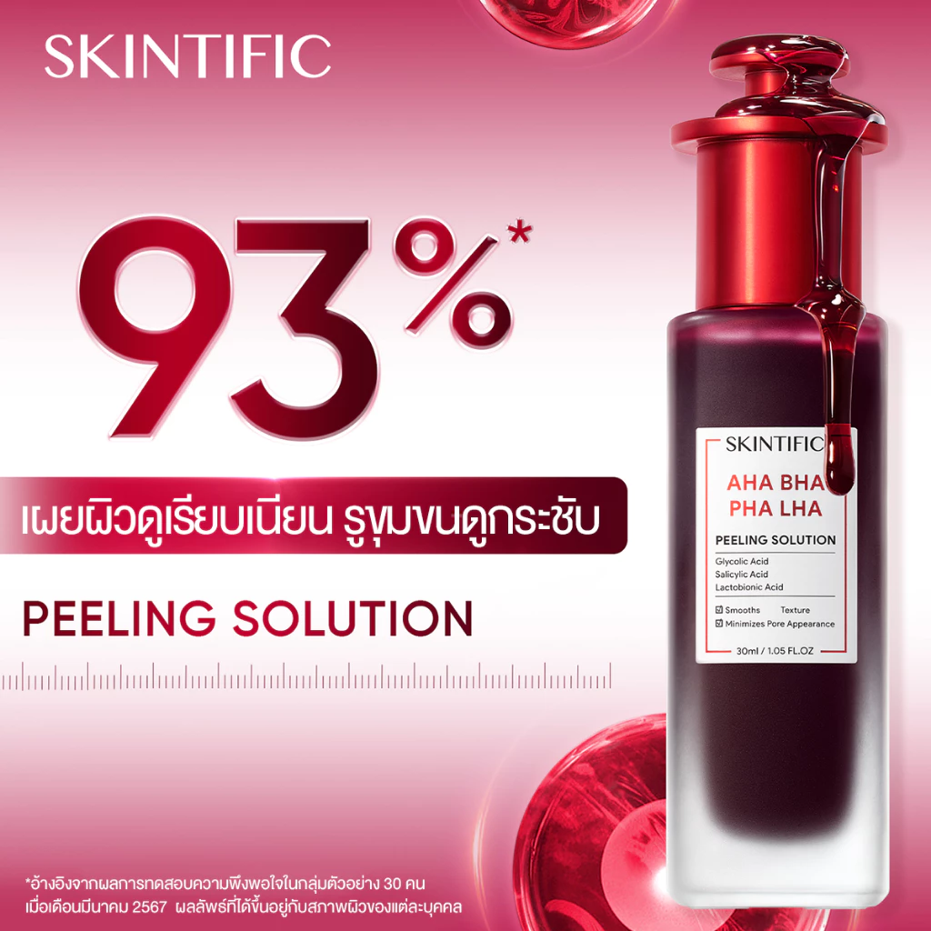 SKINTIFIC AHA BHA PHA LHA Peeling Solution serum essence | เซรั่มลดการเกิดสิว กระชับรูขุมขน ลดความมัน ผิวแลดูกระจ่างใส thumbnail 3