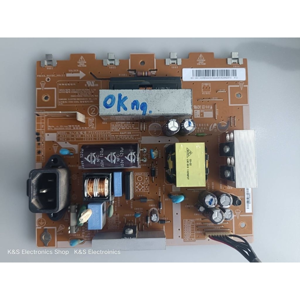 Power Supply Samsung LA22C350D1 , LA22B350F2X พาร์ท BN44-00366A , BN44-00366B  , BN44-00302C อะไหล่แ