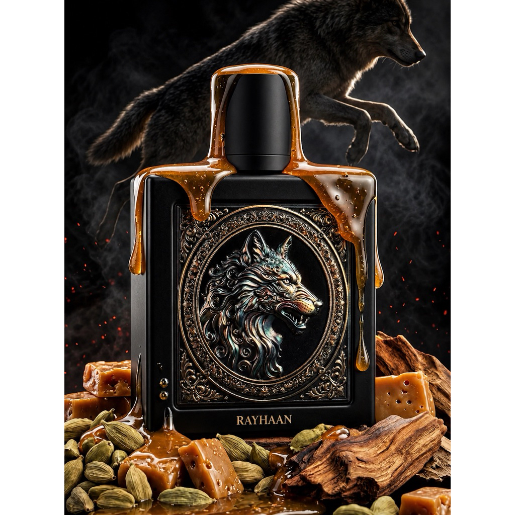 Rayhaan Wolf Rayhaan for men น้ำหอมโอเรียนทัลวู้ดดี้ โน้ตบนสุดกระวาน โน้ตกลางทอฟฟี่ โน้ตฐานอำพันไม้ ใหม่ปี 2026