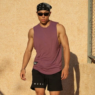Musculo เสื้อกล้ามเล่นยิม ทรงยาวชายโค้งเปิดปีก