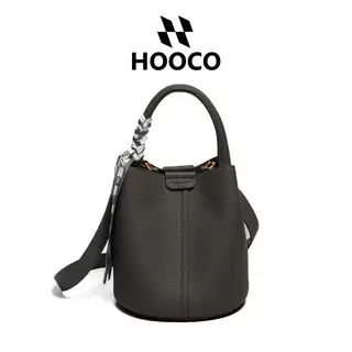 HOOCO ถังบักเก็ต กระเป๋าแฟชั่นผู้หญิง กระเป๋าสะพายข้าง กระเป๋าใช้งานได้จริง หนังนุ่มคุณภาพดี