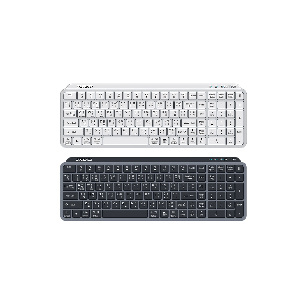 EZZENTIAL คีย์บอร์ดไร้สาย Keyboard KB01 รองรับทั้ง 2.4GHz&Bluetooth สีดำ/สีขาว รองรับ Windows, Android, Mac