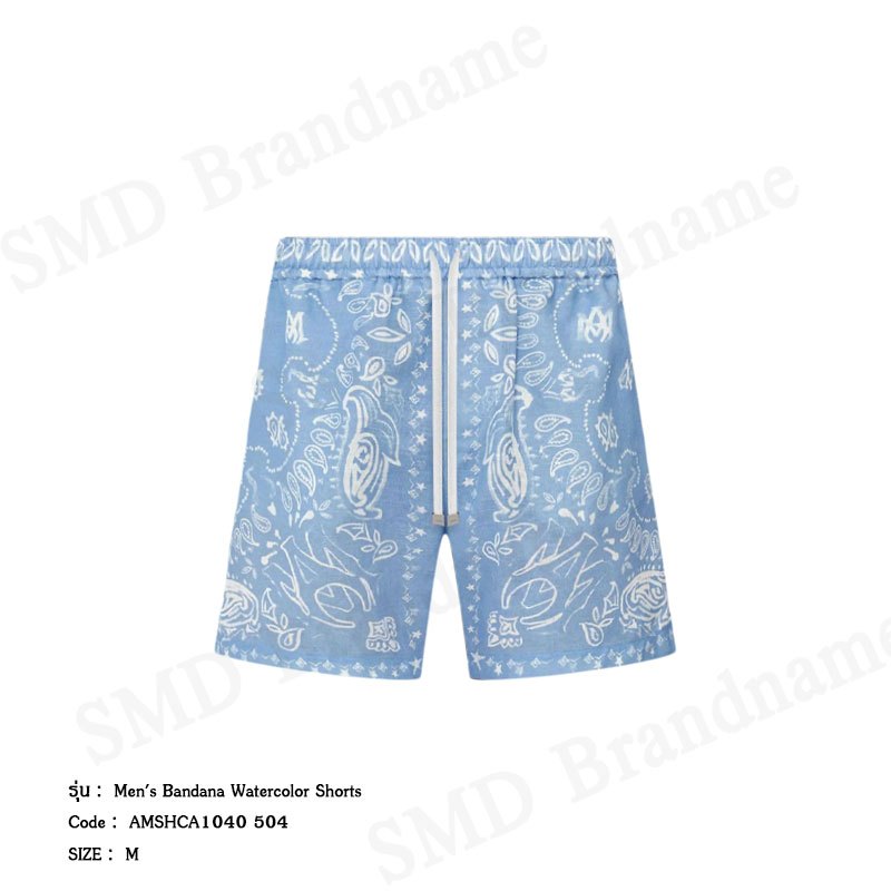 Amiri กางเกงขาสั้นผู้ชาย รุ่น Men's Bandana Watercolor Shorts Code: AMSHCA1040 504