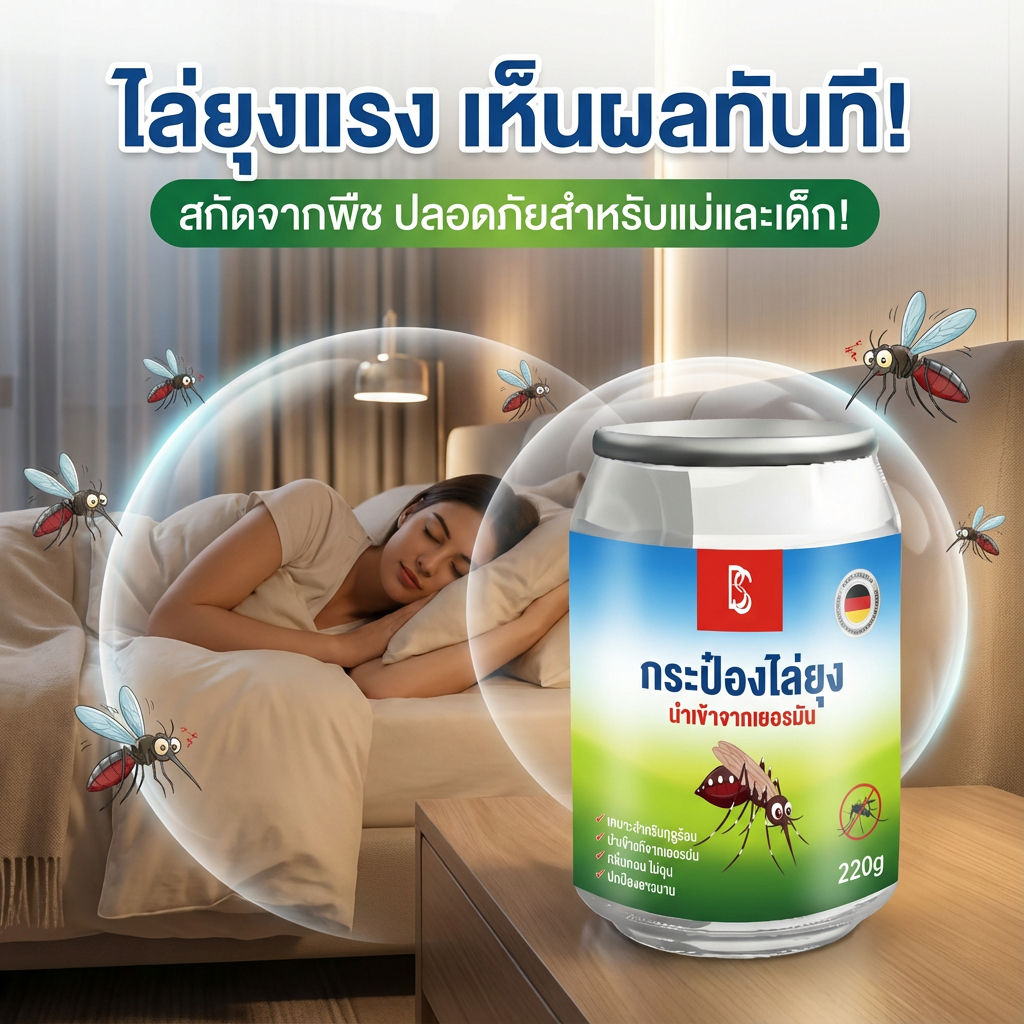 วางปุ๊บ ยุงหายปั๊บ! เจลไล่ยุง เจลเกลือหอมระเหยไล่ยุง กันยุง สารสกัดจากพืช อ่อนโยน ไม่ระคายเคือง