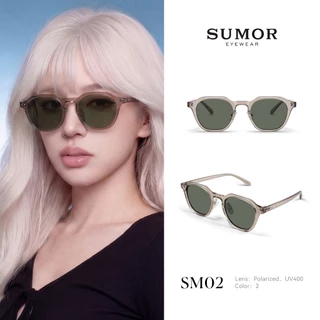 SUMOR : (SM02) แว่นกันแดดสไตล์เรียบหรู ผู้หญิง กรอบTR90 สวมใส่สบาย เลนส์ Polarized กันรังสีUV เหมาะท่องเที่ยวและออกแดด