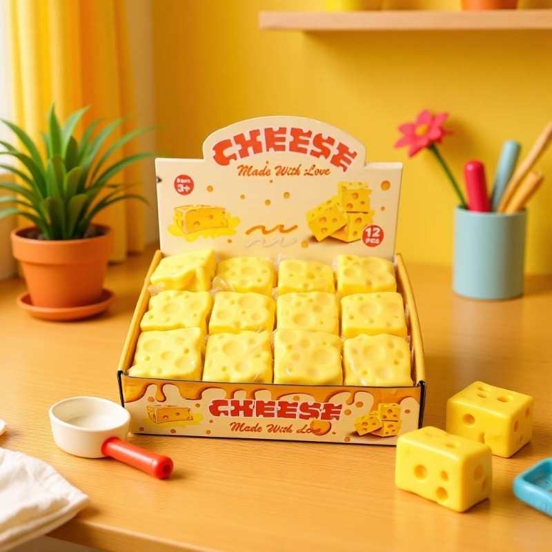ทาบะขนม สกุชชี่ขนมชีส ขนมปัง  ของเล่นเด็ก บีบผ่อนคลาย