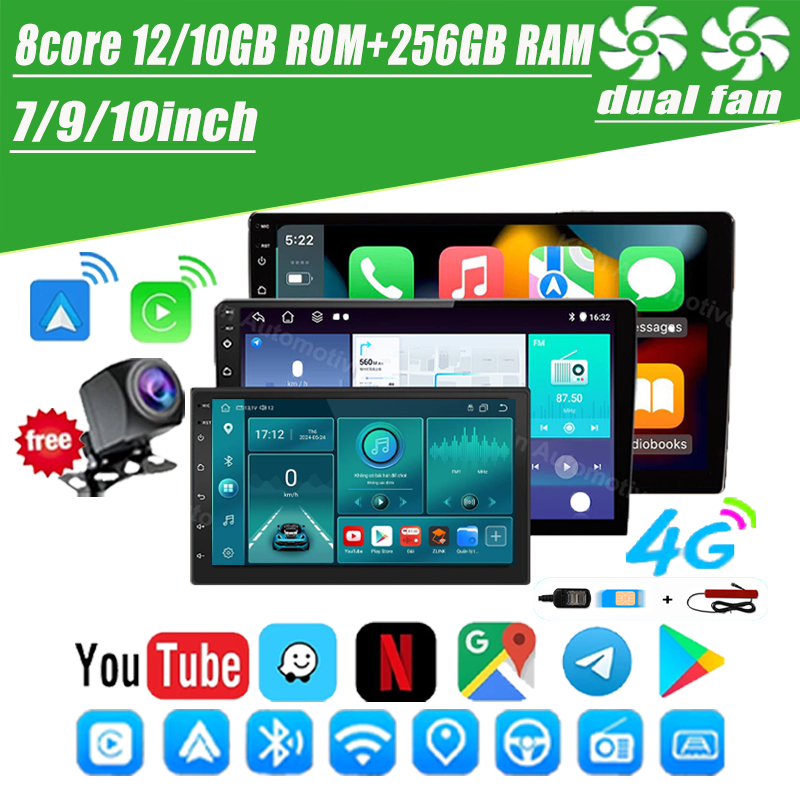 จอ andriod จอแอนดรอย 8core+SIM12G+256G/10G+128G Wifi GPS Android 15 แท้ วิทยุติดรถยนต์ จอแอนดรอยด์ติดรถยนต์ Youtube 9/10