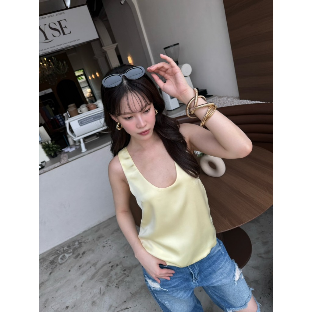 colourblockmatter - Marni Satin Tank Top เสื้อกล้ามซาติน เสื้อตัวในใส่ทำงาน เสื้อใส่ชิลวันสบายๆ มี 7 สี