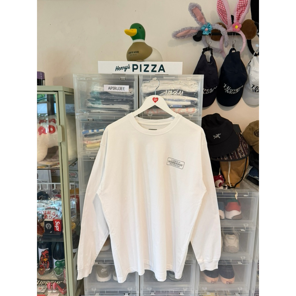 🫖NEIGHBORHOOD - Classic Logo Long Sleeve T-Shirt White🫖