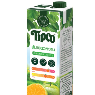 TIPCO น้ำส้มเขียวหวาน Tangerine Orange juice 100% ขนาด 1000 ml. EXP. 12/9/2026