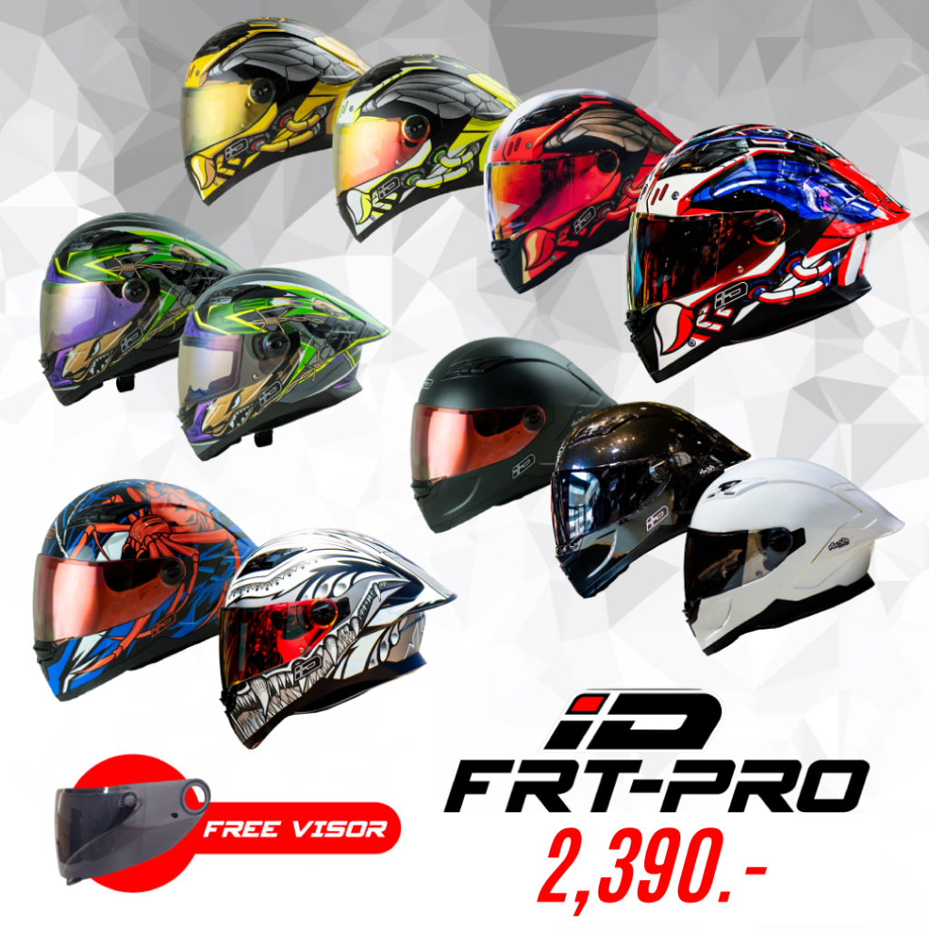 **รุ่นนี้จำเป็นต้อง +เพิ่ม 1 ไซส์** หมวกกันน็อค ID Helmet รุ่น FRT-PRO ราคา 2,390.-