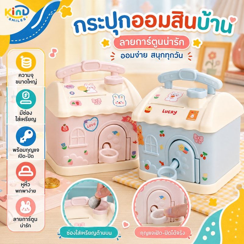 กระปุกออมสิน ลายการ์ตูนหมูน่ารัก ความจุขนาดใหญ่ สร้างสรรค์ ของขวัญวันเกิด สําหรับบ้าน เหรียญ ราคา ถูกที่สุด ดีลบีเคเค