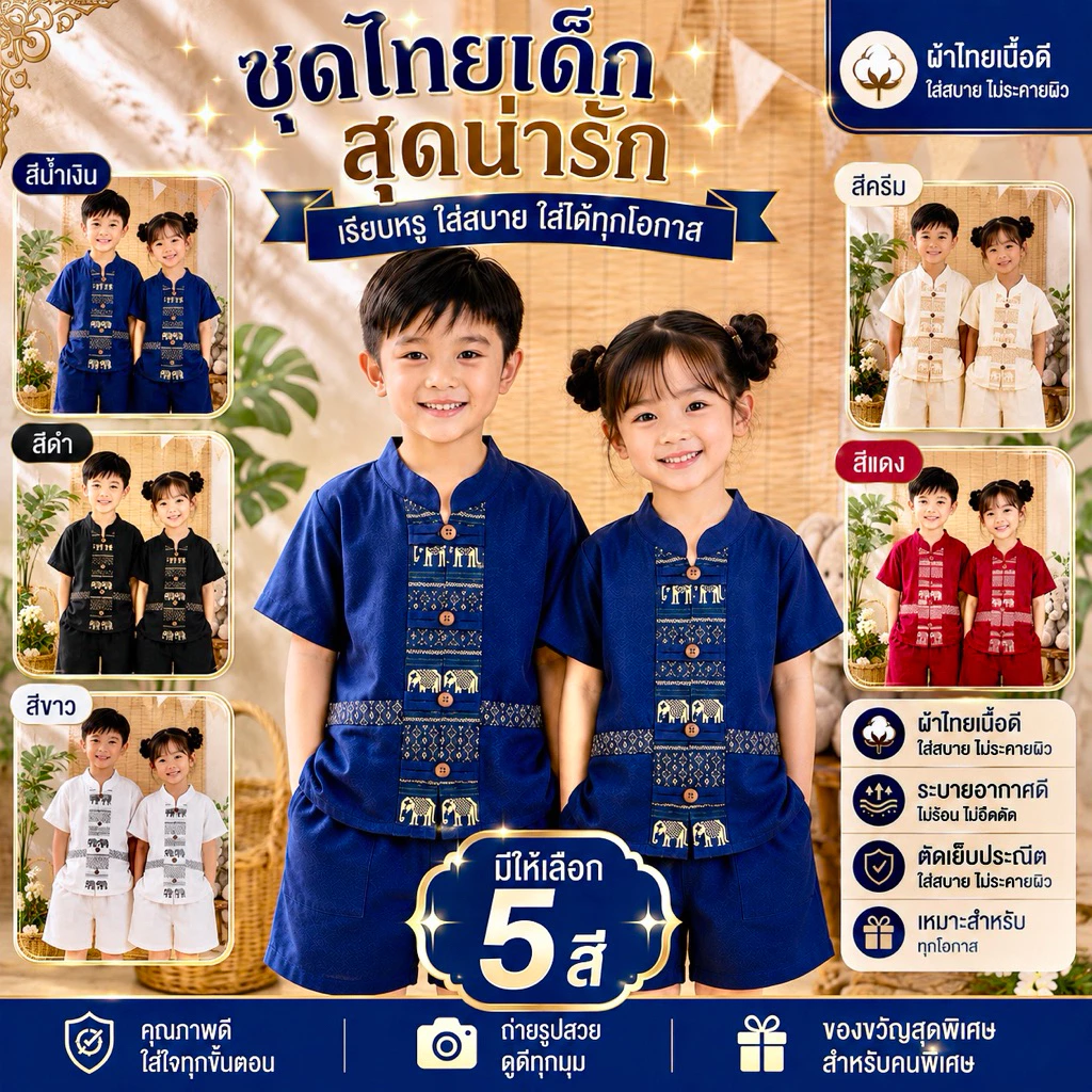 ชุดพื้นเมืองเด็กชาย/หญิง น่ารัก น่ารัก🥰