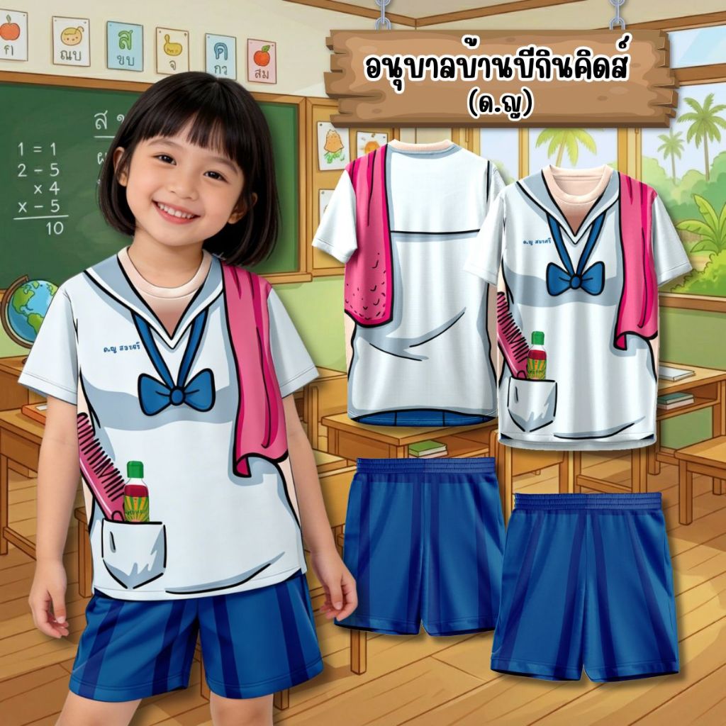 ชุดเซ็ท เสื้อ+กางเกง บีกินคอนแวน ลาย เด็กหญิง