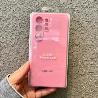 พร้อมโลโก้ ซิลิโคนเหลว เคสโทรศัพท์ Samsung S26 S25 S24 FE S23 S22 Ultra A57 A56 A55 A54 A53 A37 A36 A35 A17 A16 A15 A14