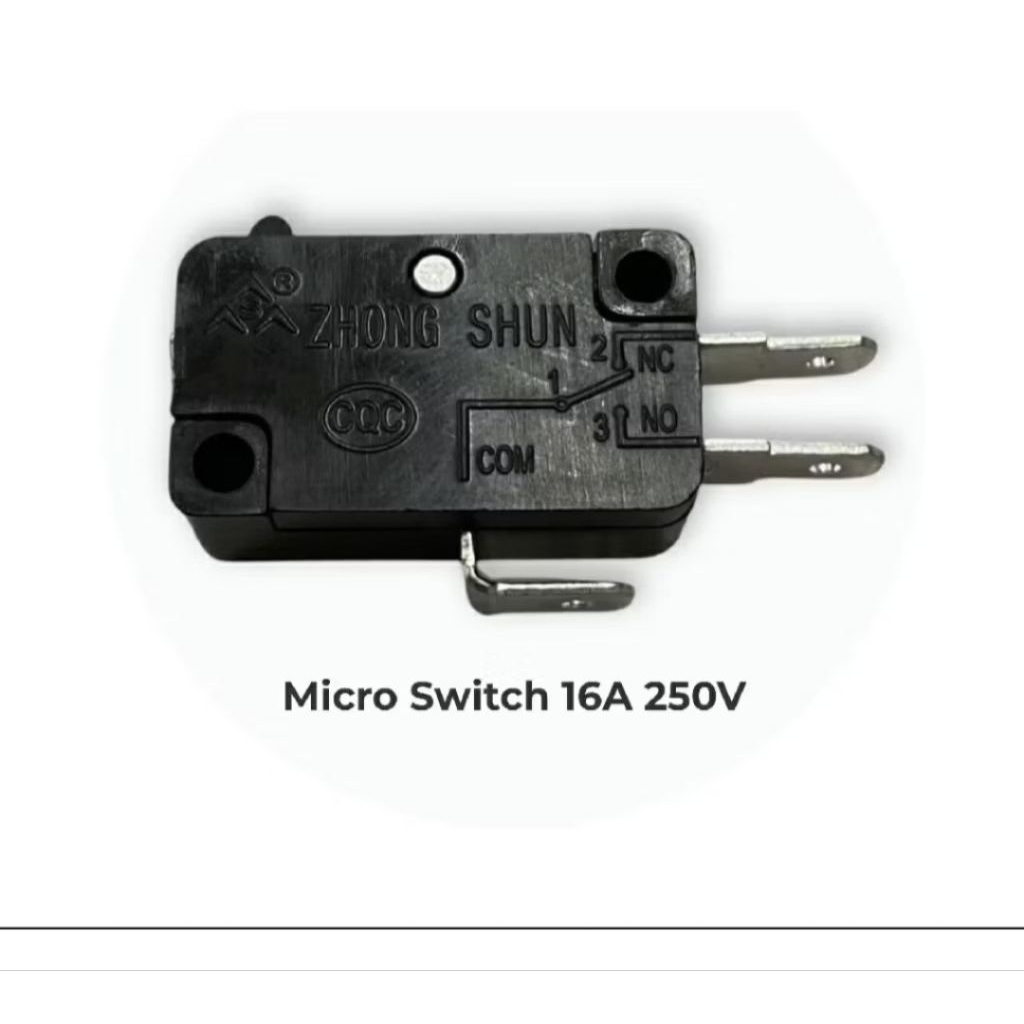 สวิตช์ไมโคร 16A 250V คุณสมบัติหลัก: 16A 250V, 1/2HP 125V, 0.6A 125V, 0.3A 250V, 16(3)A 380V, 1.25T12