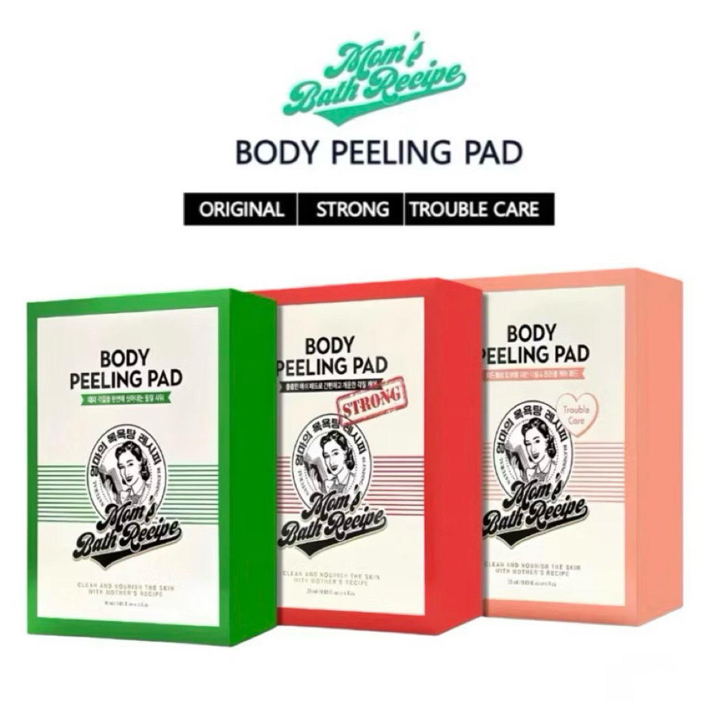 แผ่นสครับขัดผิว🫧Mom's Bath Recipe Body Peeling Pad[1กล่อง=8แผ่น]