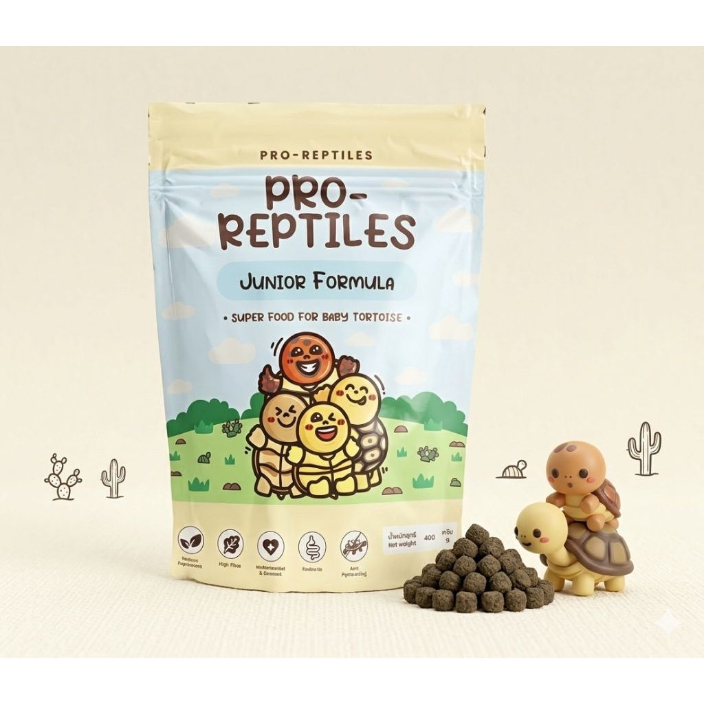 [แบ่งขาย 40g] อาหารเต่าบก Pro-Reptiles Junior สูตรพิเศษสำหรับเต่าเด็ก