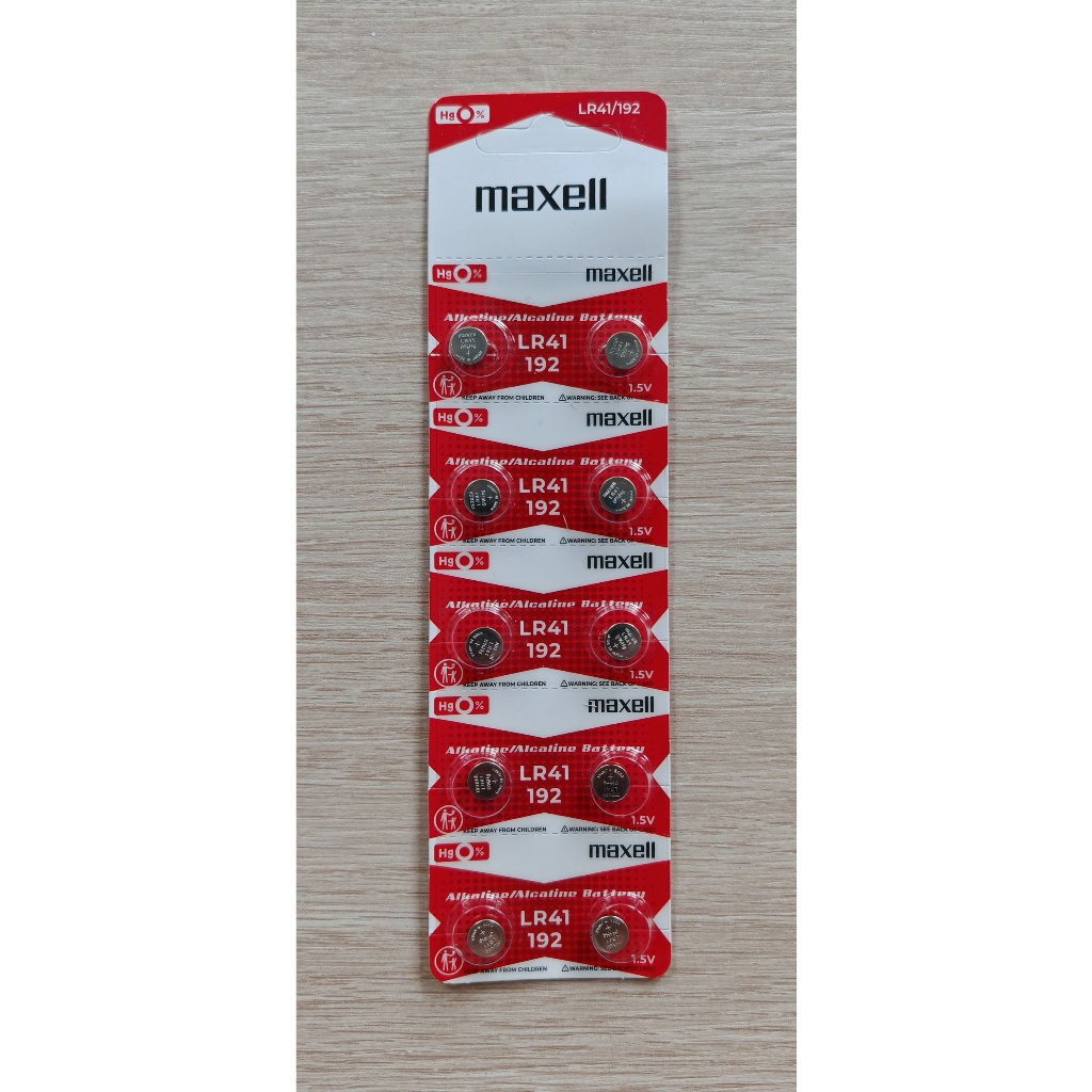 ถ่านกระดุม Maxell LR41 192 AG3 Alkaline Battery 1.5V