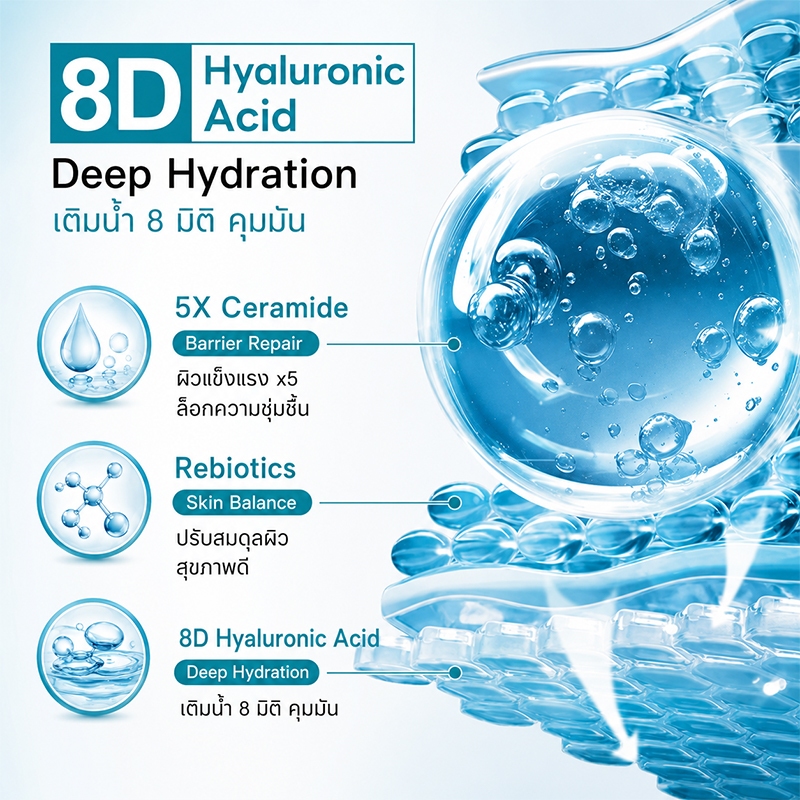 【สูตรอัปเกรด】POPASKIN 577＋377 X 8D Hyaluronic Acid Double Glow Serum Duo เซ็ตหน้าใส ผิวขาวใส ลดรอยสิว ไฮยา ผิวอิ่มน้ำ รูปที่ 2