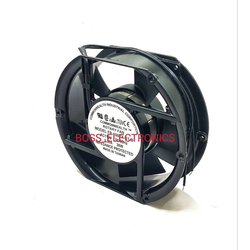 ROTARY FAN 110Vac พัดลม 6นิ้ว หัวตัด 110VAC 0.50A 38W 50/60HZ MODLE. FP-108EX-S1-B พัดลม 6 นิ้วหัวตัด 110VAC