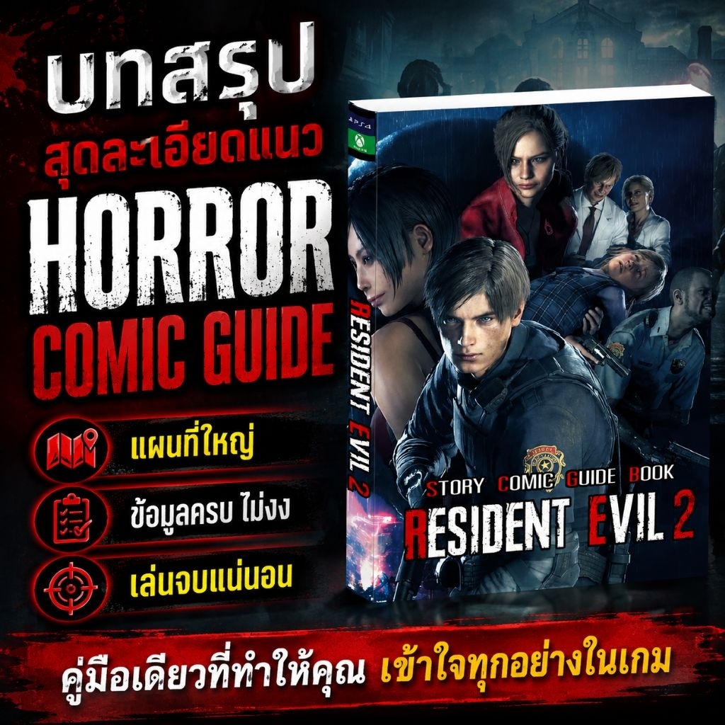 คู่มือ Resident Evil 2 Remake สี่สี ละเอียด เข้าใจง่าย แผนที่ประกอบ