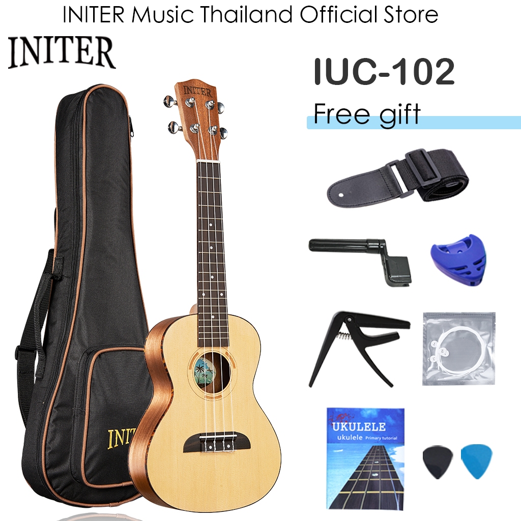 [Local shipment]INITER อูคูเลเล่ ukulele spruce+mahogany high quality ukelele with free accessory and bag