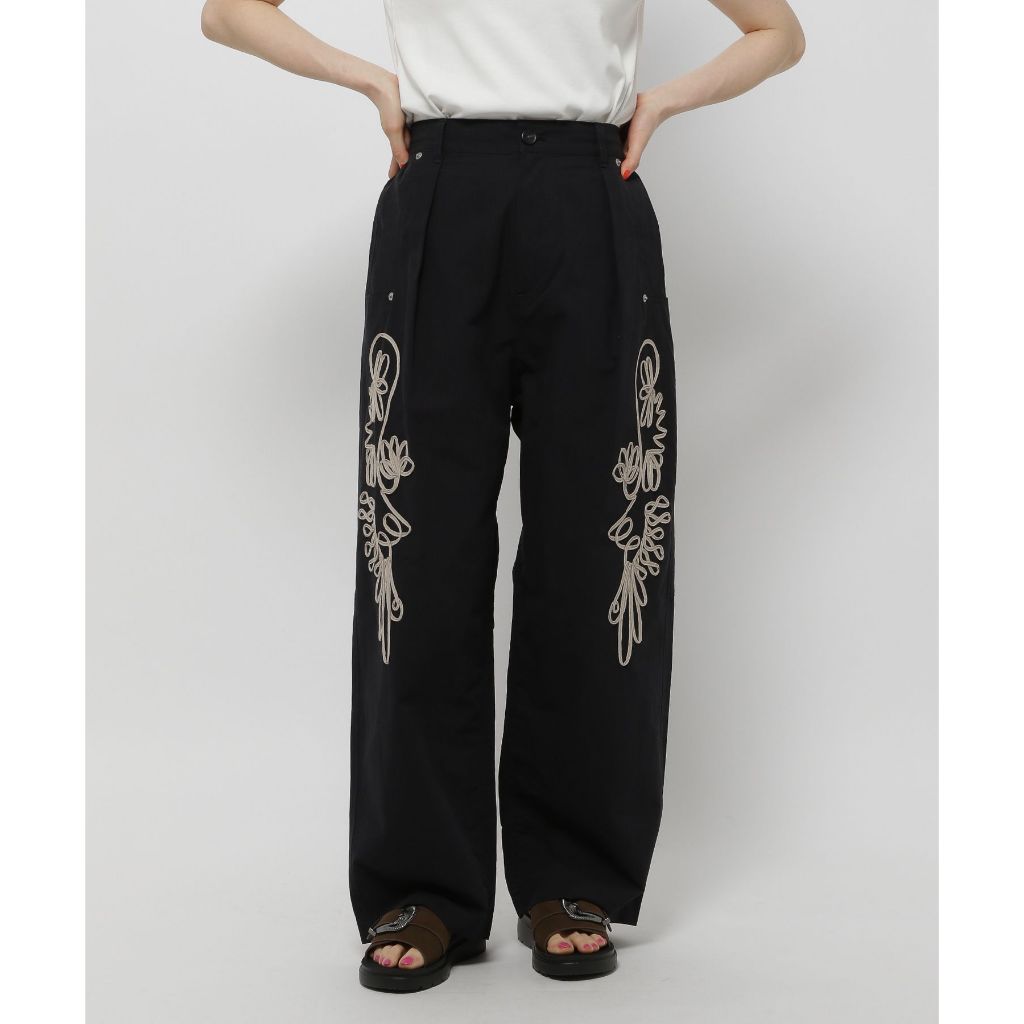 niko and ... กางเกงทรงกว้าง ลายปักเชือก Embroidered Pants