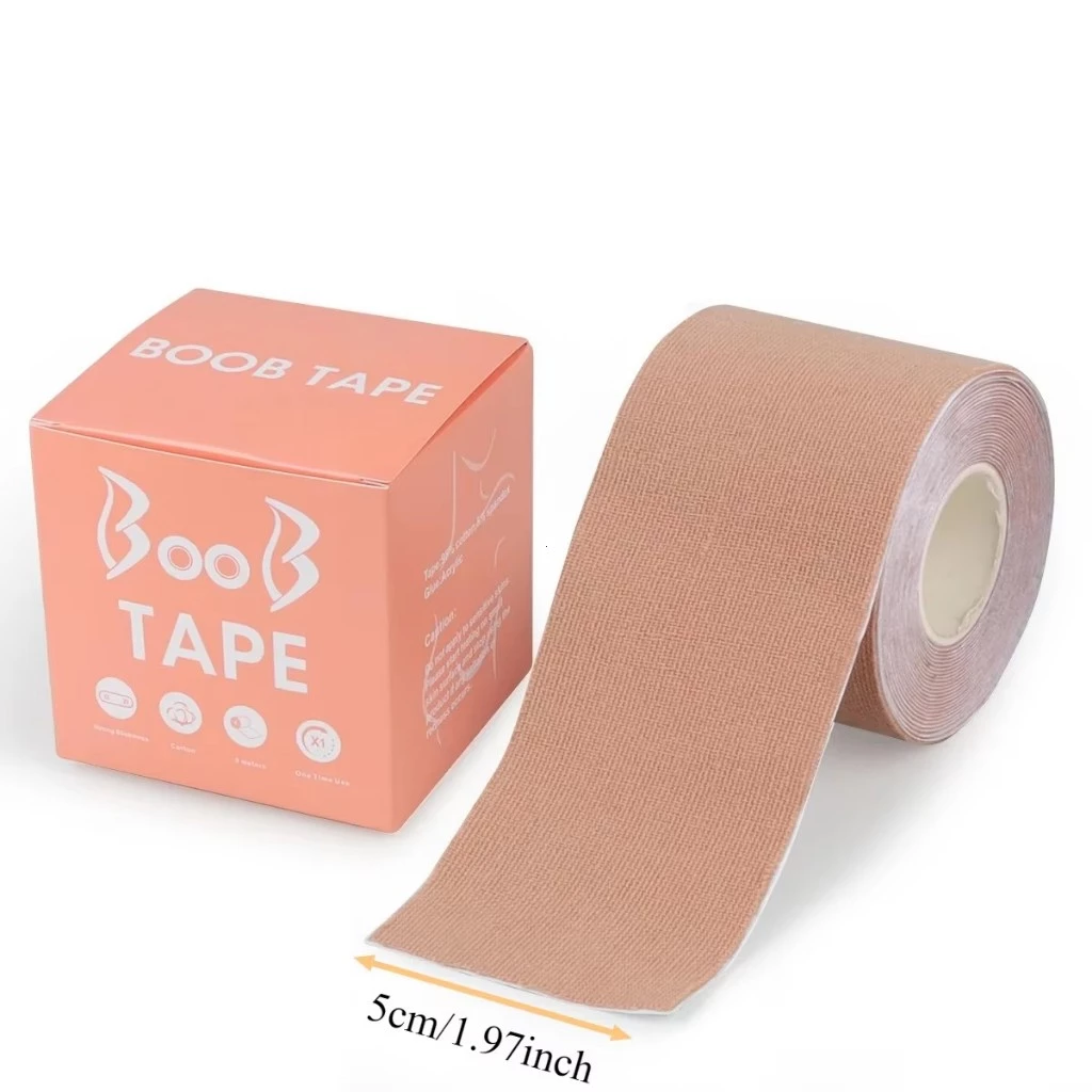Boob Tape เทปแปะหน้าอก กาวทางการแพทย์ ไร้โครง มองไม่เห็น ติดทนนาน ยกกระชับ กันน้ำ กันเหงื่อ ใส่เสื้อเปิดหลัง-ชุดเกาะอกได