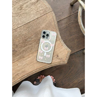 Luvcombo.official - Starly Ribbon Case เคสแม่เหล็ก เคสmagnet magnetic case เคสลายโบว์ เคสลายดาว