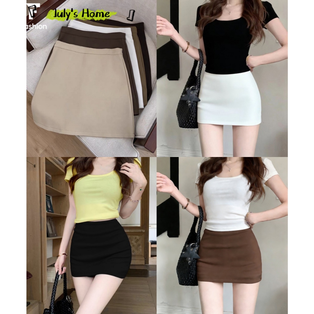 10สี Fancy Basic skirt กระโปรงกางเกง มีไซส์ S-3XL กระโปรงรอบตัว กระโปรงสั้นเอวสูงซิปข้างเบสิค มีซับใน#J30354