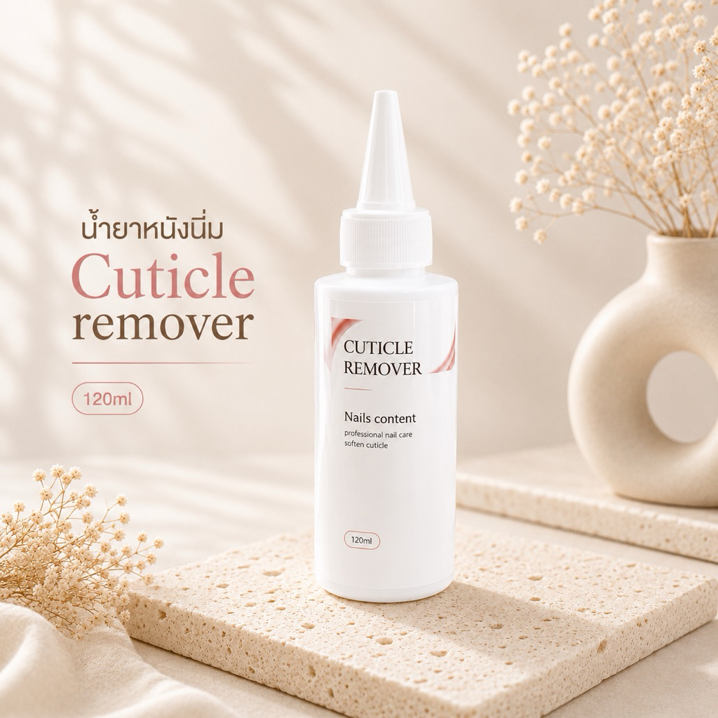 น้ำยาหนังนิ่ม Cuticle  remover Nails content 120ml ใช้ทาบริเวณหนังรอบๆเล็บ ทำให้หนังนิ่มลง