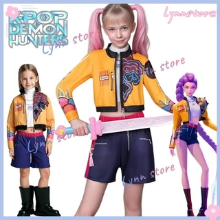 Movie Kpop Demon Hunters Rumi Mira Zoey Cosplay Costume For Kids Girls 3D Printed Korean Stars Stage Singing Costume