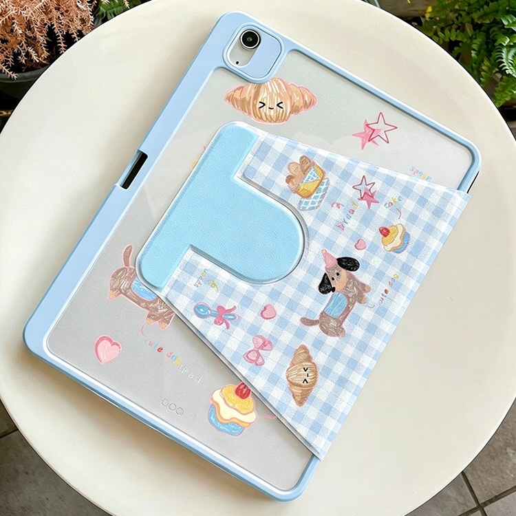 จัดส่งทันที เคสไอแพด การหมุน 360 องศา dachshund Air8 11 Air7 13 Gen12 ลายสก็อต เคสipad Mini7 Air5