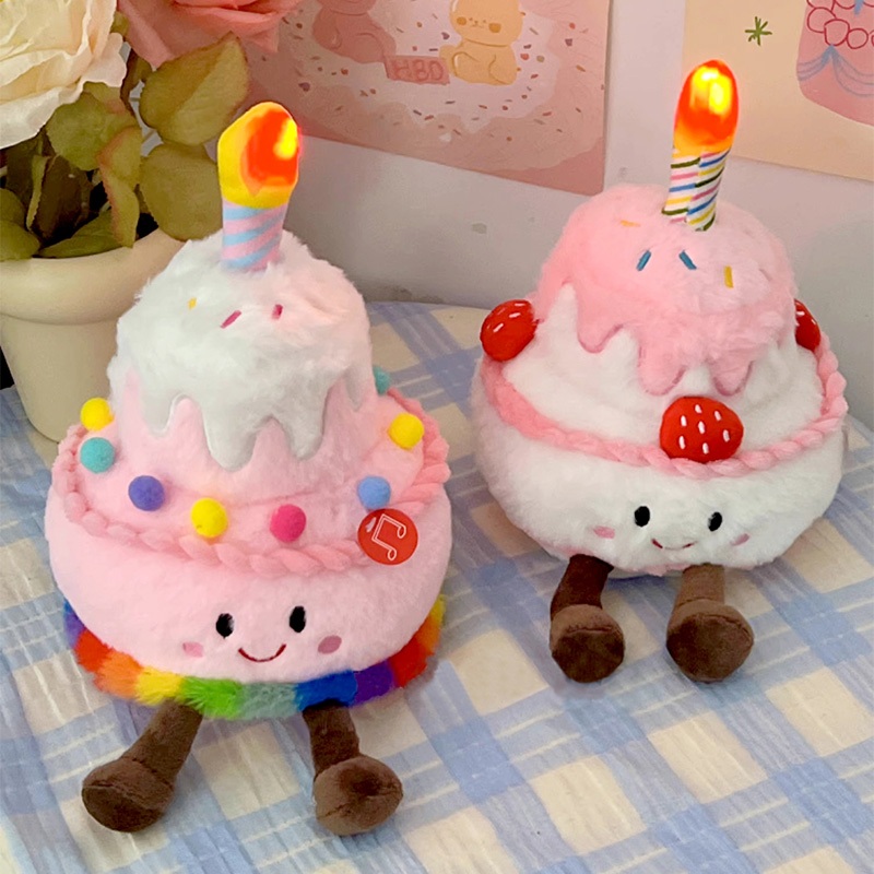ตุ๊กตายัดนุ่น รูปการ์ตูนอนิเมะKawaii มีไฟ LED เหมาะกับของขวัญวันเกิด ของเล่นสําหรับเด็ก(มีไฟ มีเสียงเพลง)