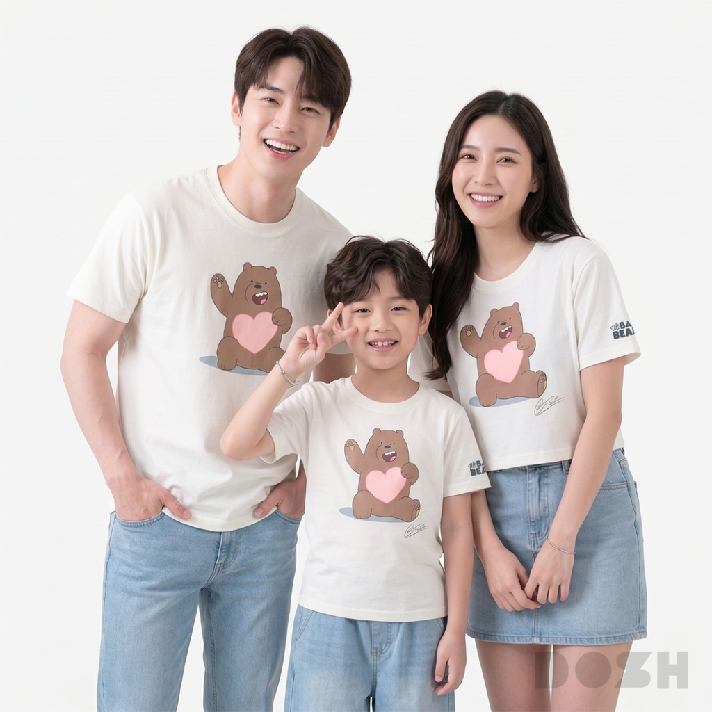 DOSH เสื้อยืดครอบครัวลาย WE BARE BEARS สีขาว DBBMT5093-DBBWT1052-DBBBT5056-CR25