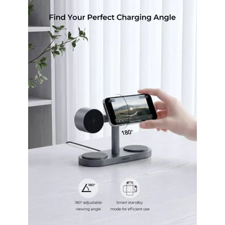 AUKEY LC-MC411 แท่นชาร์จไร้สาย MagFusion Titan 4-in-1 Wireless Charger Qi2.2 25W