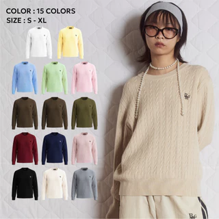 (พร้อมส่ง)Bemingtop642(S-XL) - BMG Knit Sweater ไหมพรมสเวตเตอร์ งานถัก ยืดนิ่ม