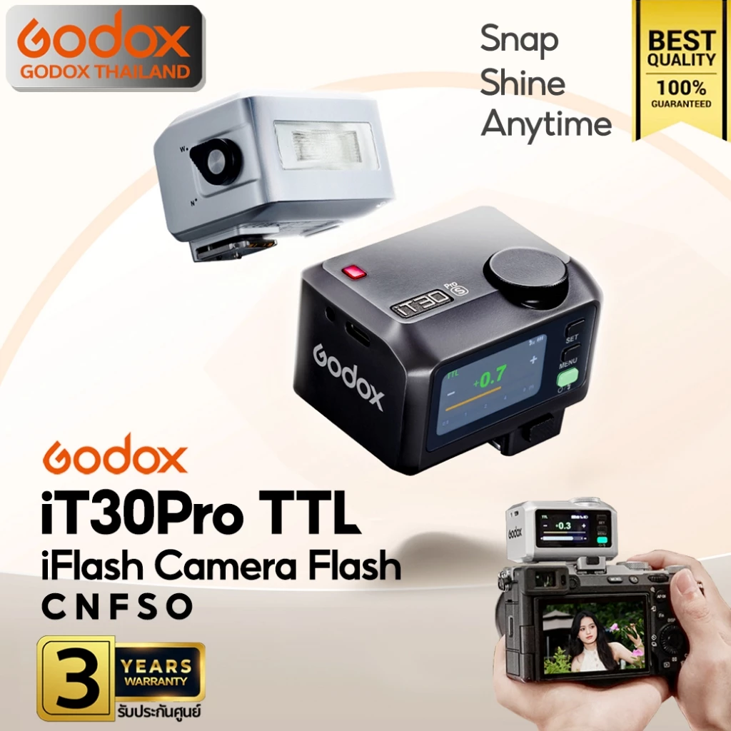 Godox Flash iT30Pro -TTL HSS Lithium Battery, iFlash, Pocket Flash ( TR, MA02 ) / Godox Thailand