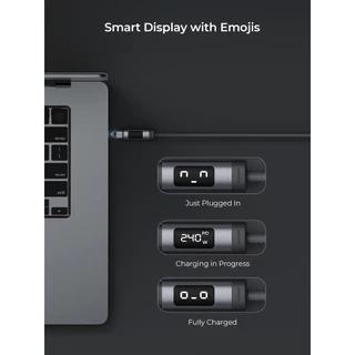 AUKEY CB-DCC246 สายชาร์จเร็ว Circlet Blink 240W EMO USB-C Cable 2m. พร้อมหน้าจอ LED