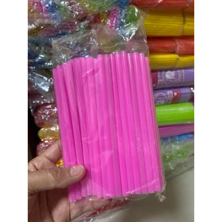 หลอดดูดน้ำพลาสติก หลอดสั้น ขนาด 6 มิล ยาว 15 ซม. (เลือกสีได้)
