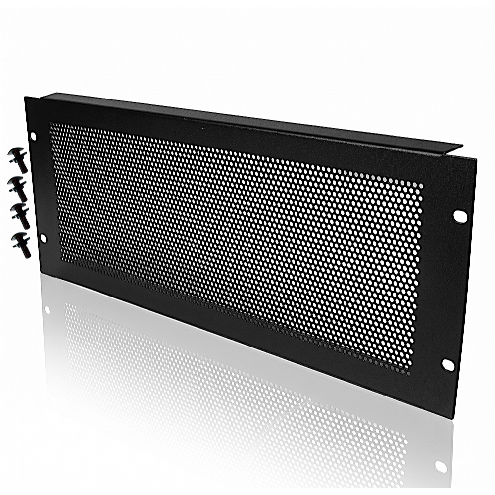 แผ่นเพลท 4U มีรูระบาย ระบายอากาศได้ 62% 4U Black Perforated Flanged Rack Panel PENN-ELCOM