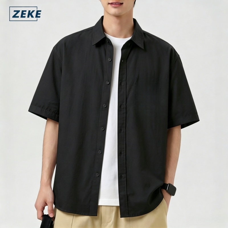 ZEKE A0057 เสื้อโปโลผู้ชาย แขนสั้น สีขาวเรียบๆ ลำลอง ขนาด M-3XL ใส่ได้ทั้งชายและหญิง