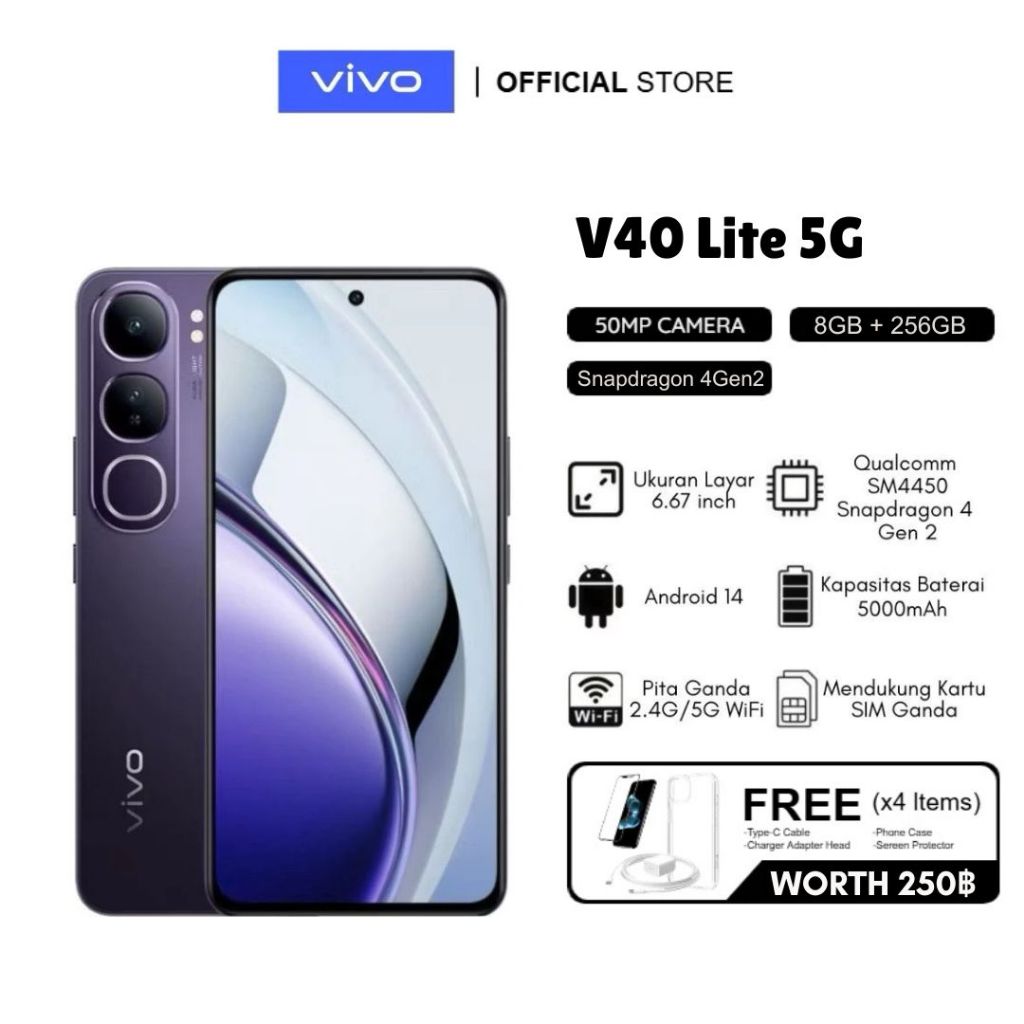 🔥พร้อมส่ง🔥 vivo V40 Lite | AMOLED | กล้องคมชัด | Fast Charge | Smartphone vivo ประกันศูนย์